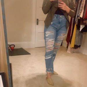 AE Ripped Mom Jeans - stretch